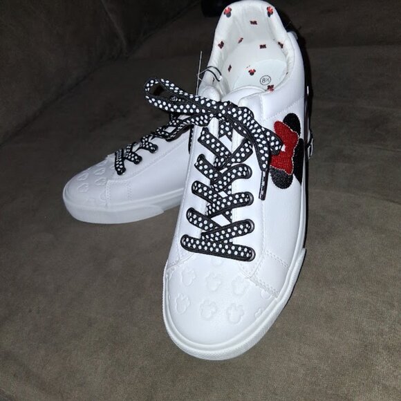 Disney Minnie Mouse Low Top Lace Up Sneakers Women's Size 8.5 NWT - Picture 2 of 11